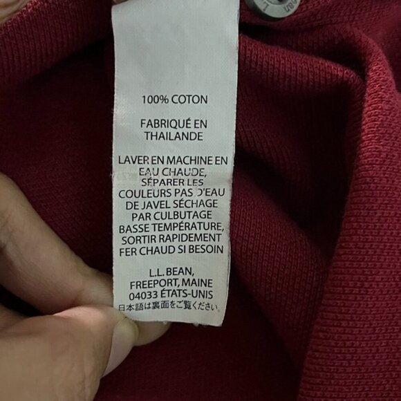 L.L. Bean Red Long-Sleeve Polo Shirt Men’s Large 100% Cotton Classic Fit - Picture 4 of 10